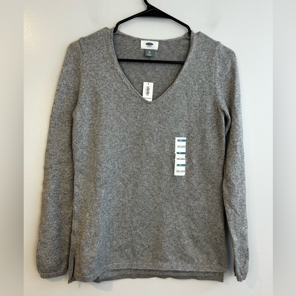 NWT Old Navy V-neck Long Sleeve Marled Pullover Sweater Size XS